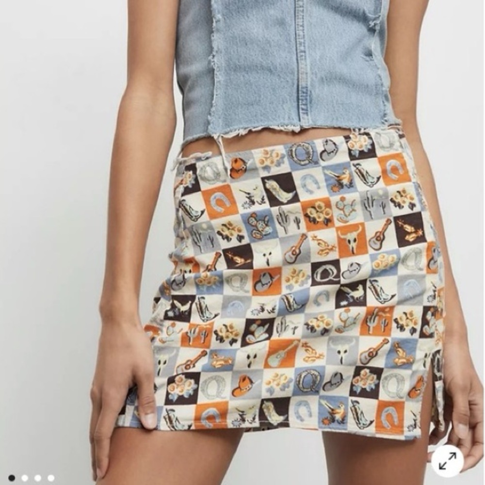 urban outfitters cowboy mini skirt